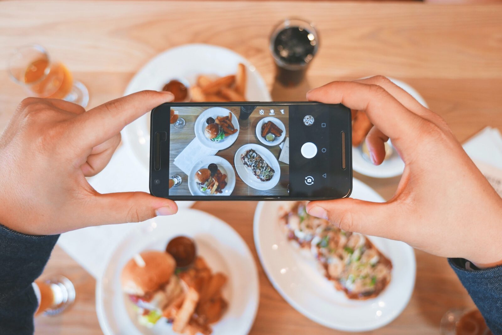 Taking a photo of food on Instagram