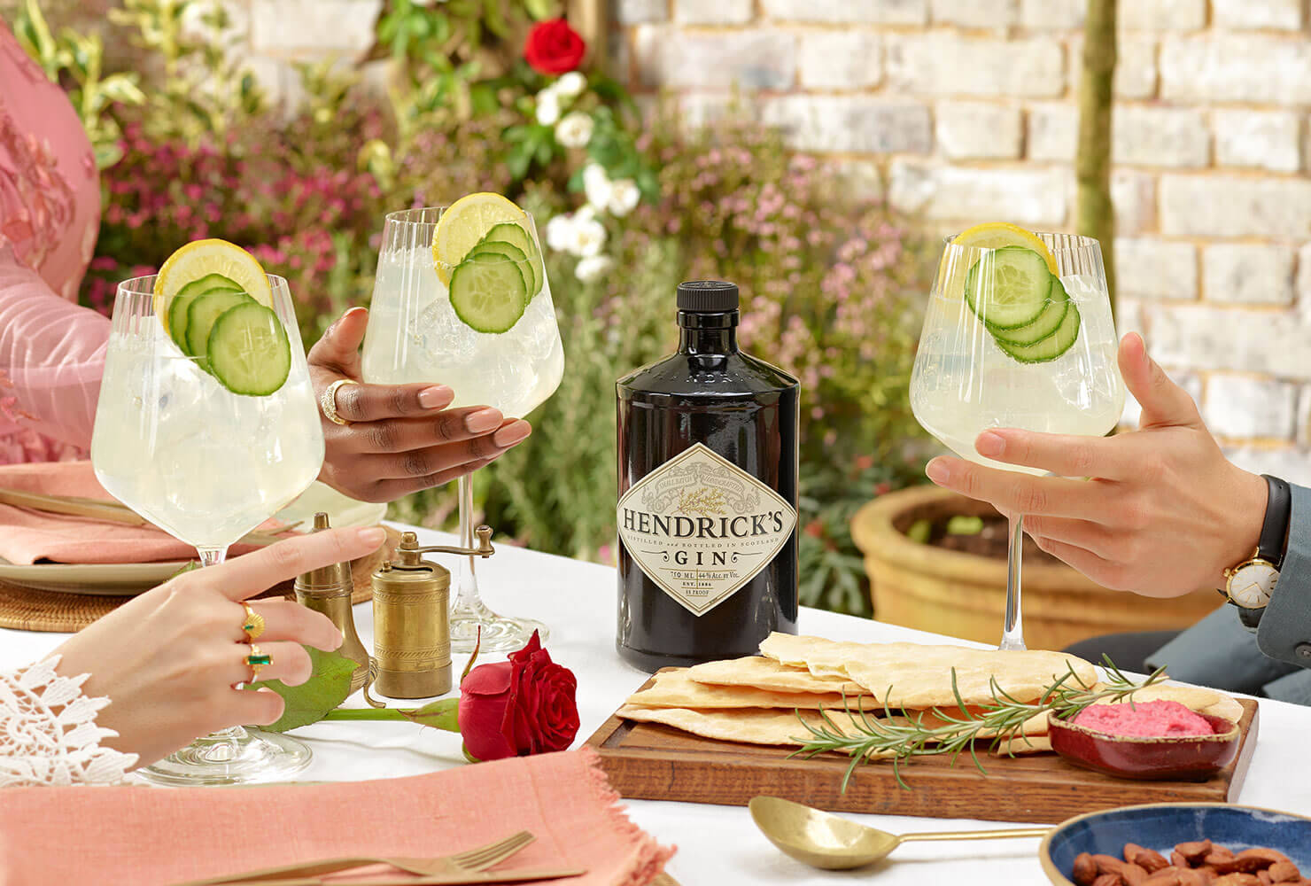 hendricks gin cocktails at a garden party